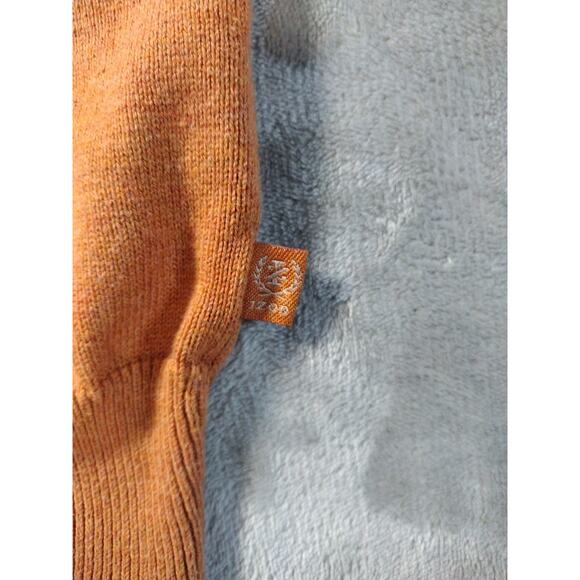 IZOD Mens Fine Gauge V-Neck Sweater Vest Sz L Orange Golf Preppy Casual Argyle - Picture 8 of 8